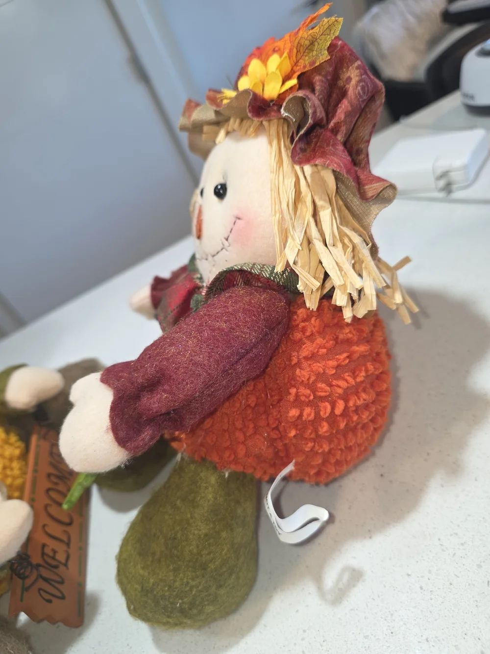 Autumn Welcome & Happy Harvest Scarecrow Duo - Green, Orange